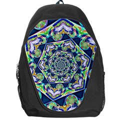 Power Spiral Polygon Blue Green White Backpack Bag by EDDArt