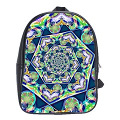 Power Spiral Polygon Blue Green White School Bags (xl)  by EDDArt