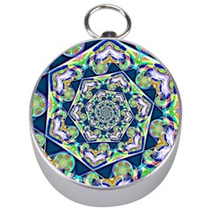 Power Spiral Polygon Blue Green White Silver Compasses