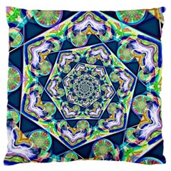 Power Spiral Polygon Blue Green White Standard Flano Cushion Case (two Sides) by EDDArt