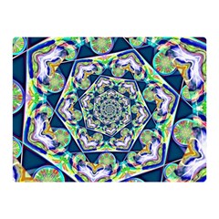 Power Spiral Polygon Blue Green White Double Sided Flano Blanket (mini)  by EDDArt