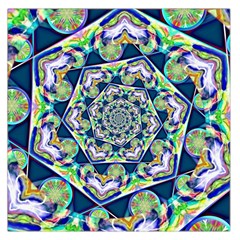 Power Spiral Polygon Blue Green White Large Satin Scarf (square) by EDDArt