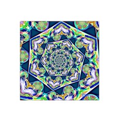 Power Spiral Polygon Blue Green White Satin Bandana Scarf by EDDArt