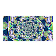 Power Spiral Polygon Blue Green White Satin Wrap by EDDArt