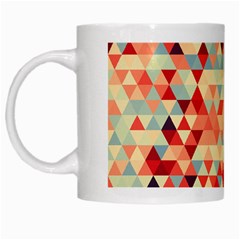 Modern Hipster Triangle Pattern Red Blue Beige White Mugs