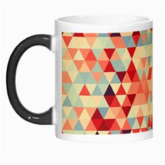 Modern Hipster Triangle Pattern Red Blue Beige Morph Mugs by EDDArt