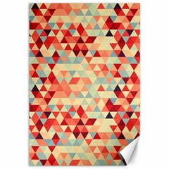 Modern Hipster Triangle Pattern Red Blue Beige Canvas 12  X 18   by EDDArt