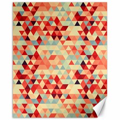 Modern Hipster Triangle Pattern Red Blue Beige Canvas 16  X 20   by EDDArt