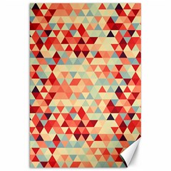 Modern Hipster Triangle Pattern Red Blue Beige Canvas 20  X 30   by EDDArt