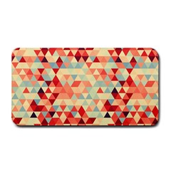 Modern Hipster Triangle Pattern Red Blue Beige Medium Bar Mats