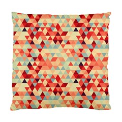 Modern Hipster Triangle Pattern Red Blue Beige Standard Cushion Case (two Sides) by EDDArt