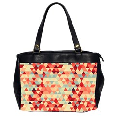 Modern Hipster Triangle Pattern Red Blue Beige Office Handbags (2 Sides)  by EDDArt