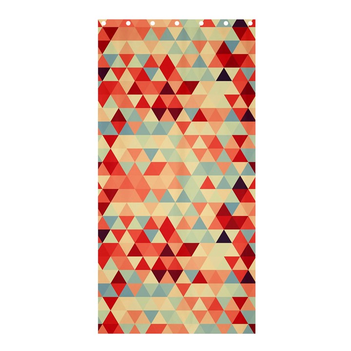 Modern Hipster Triangle Pattern Red Blue Beige Shower Curtain 36  x 72  (Stall) 