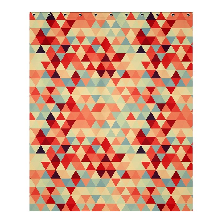 Modern Hipster Triangle Pattern Red Blue Beige Shower Curtain 60  x 72  (Medium) 