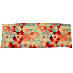 Modern Hipster Triangle Pattern Red Blue Beige Body Pillow Case Dakimakura (two Sides) by EDDArt