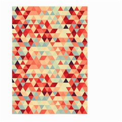 Modern Hipster Triangle Pattern Red Blue Beige Large Garden Flag (two Sides) by EDDArt