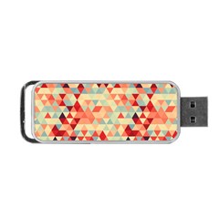 Modern Hipster Triangle Pattern Red Blue Beige Portable Usb Flash (two Sides) by EDDArt