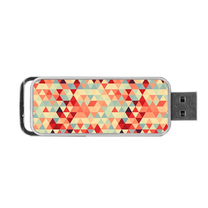 Modern Hipster Triangle Pattern Red Blue Beige Portable USB Flash (Two Sides)