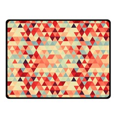 Modern Hipster Triangle Pattern Red Blue Beige Double Sided Fleece Blanket (small)  by EDDArt