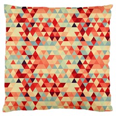 Modern Hipster Triangle Pattern Red Blue Beige Standard Flano Cushion Case (one Side) by EDDArt