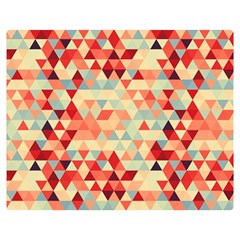 Modern Hipster Triangle Pattern Red Blue Beige Double Sided Flano Blanket (medium)  by EDDArt