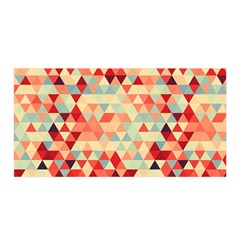 Modern Hipster Triangle Pattern Red Blue Beige Satin Wrap by EDDArt