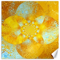 Gold Blue Abstract Blossom Canvas 16  X 16   by designworld65