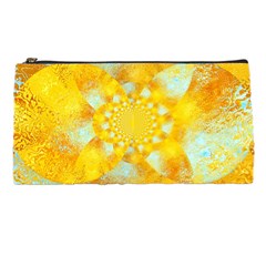 Gold Blue Abstract Blossom Pencil Cases by designworld65