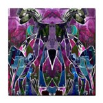 Sly Dog Modern Grunge Style Blue Pink Violet Tile Coasters Front