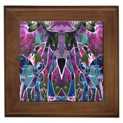 Sly Dog Modern Grunge Style Blue Pink Violet Framed Tiles by EDDArt