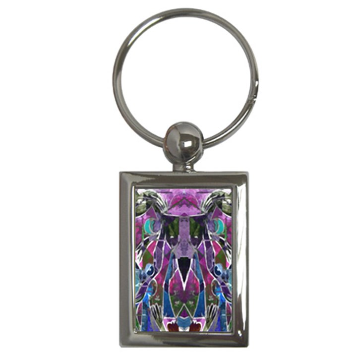 Sly Dog Modern Grunge Style Blue Pink Violet Key Chains (Rectangle) 