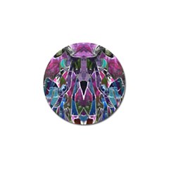 Sly Dog Modern Grunge Style Blue Pink Violet Golf Ball Marker by EDDArt