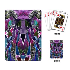 Sly Dog Modern Grunge Style Blue Pink Violet Playing Card by EDDArt