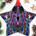 Sly Dog Modern Grunge Style Blue Pink Violet Star Ornament (Two Sides)  Front