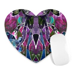 Sly Dog Modern Grunge Style Blue Pink Violet Heart Mousepads by EDDArt