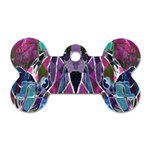 Sly Dog Modern Grunge Style Blue Pink Violet Dog Tag Bone (Two Sides) Back