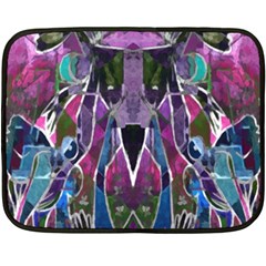 Sly Dog Modern Grunge Style Blue Pink Violet Double Sided Fleece Blanket (mini)  by EDDArt