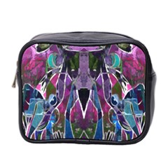 Sly Dog Modern Grunge Style Blue Pink Violet Mini Toiletries Bag 2-side by EDDArt