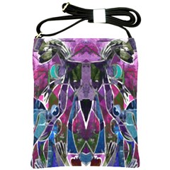 Sly Dog Modern Grunge Style Blue Pink Violet Shoulder Sling Bags by EDDArt