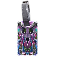 Sly Dog Modern Grunge Style Blue Pink Violet Luggage Tags (two Sides) by EDDArt