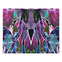 Sly Dog Modern Grunge Style Blue Pink Violet Double Sided Flano Blanket (large)  by EDDArt