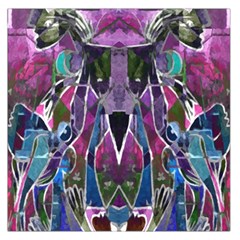 Sly Dog Modern Grunge Style Blue Pink Violet Large Satin Scarf (square) by EDDArt