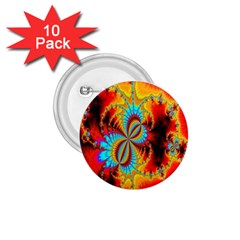 Crazy Mandelbrot Fractal Red Yellow Turquoise 1 75  Buttons (10 Pack) by EDDArt