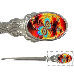 Crazy Mandelbrot Fractal Red Yellow Turquoise Letter Openers by EDDArt