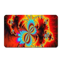 Crazy Mandelbrot Fractal Red Yellow Turquoise Magnet (rectangular) by EDDArt