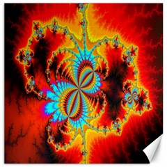 Crazy Mandelbrot Fractal Red Yellow Turquoise Canvas 12  X 12   by EDDArt