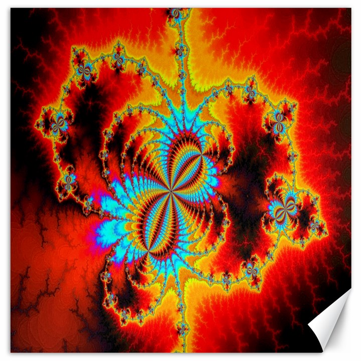 Crazy Mandelbrot Fractal Red Yellow Turquoise Canvas 20  x 20  