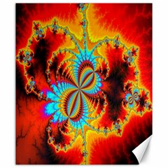 Crazy Mandelbrot Fractal Red Yellow Turquoise Canvas 20  X 24   by EDDArt