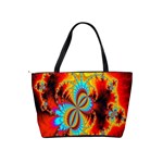 Crazy Mandelbrot Fractal Red Yellow Turquoise Shoulder Handbags Back