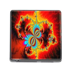 Crazy Mandelbrot Fractal Red Yellow Turquoise Memory Card Reader (square) by EDDArt